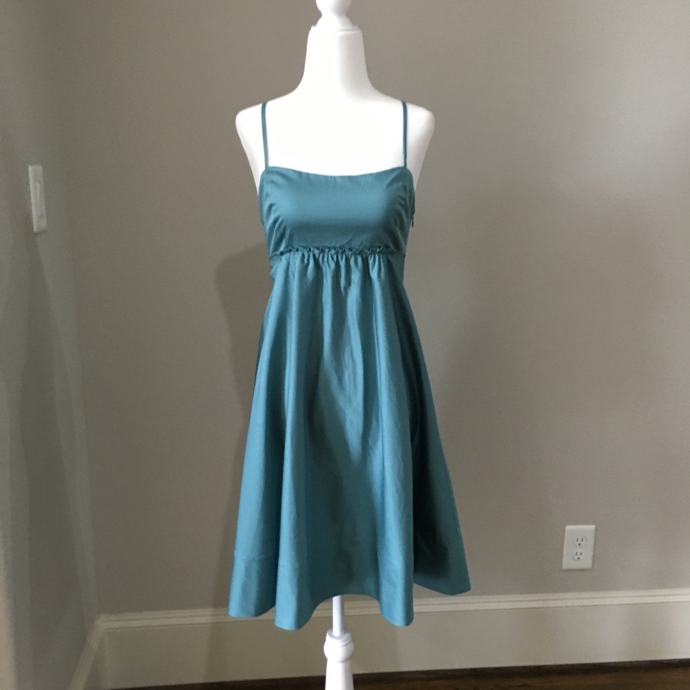 Sateen empire waist cotton dress